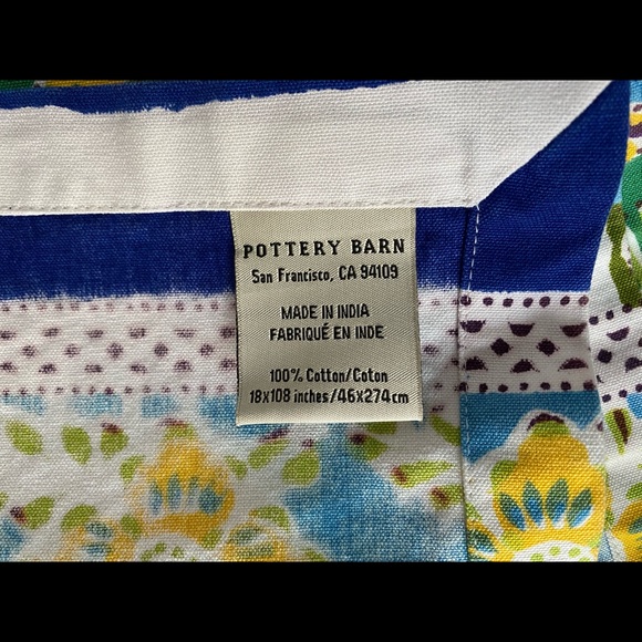 Pottery Barn Floral Print Table Runner. 108” x 18” - Picture 3 of 5